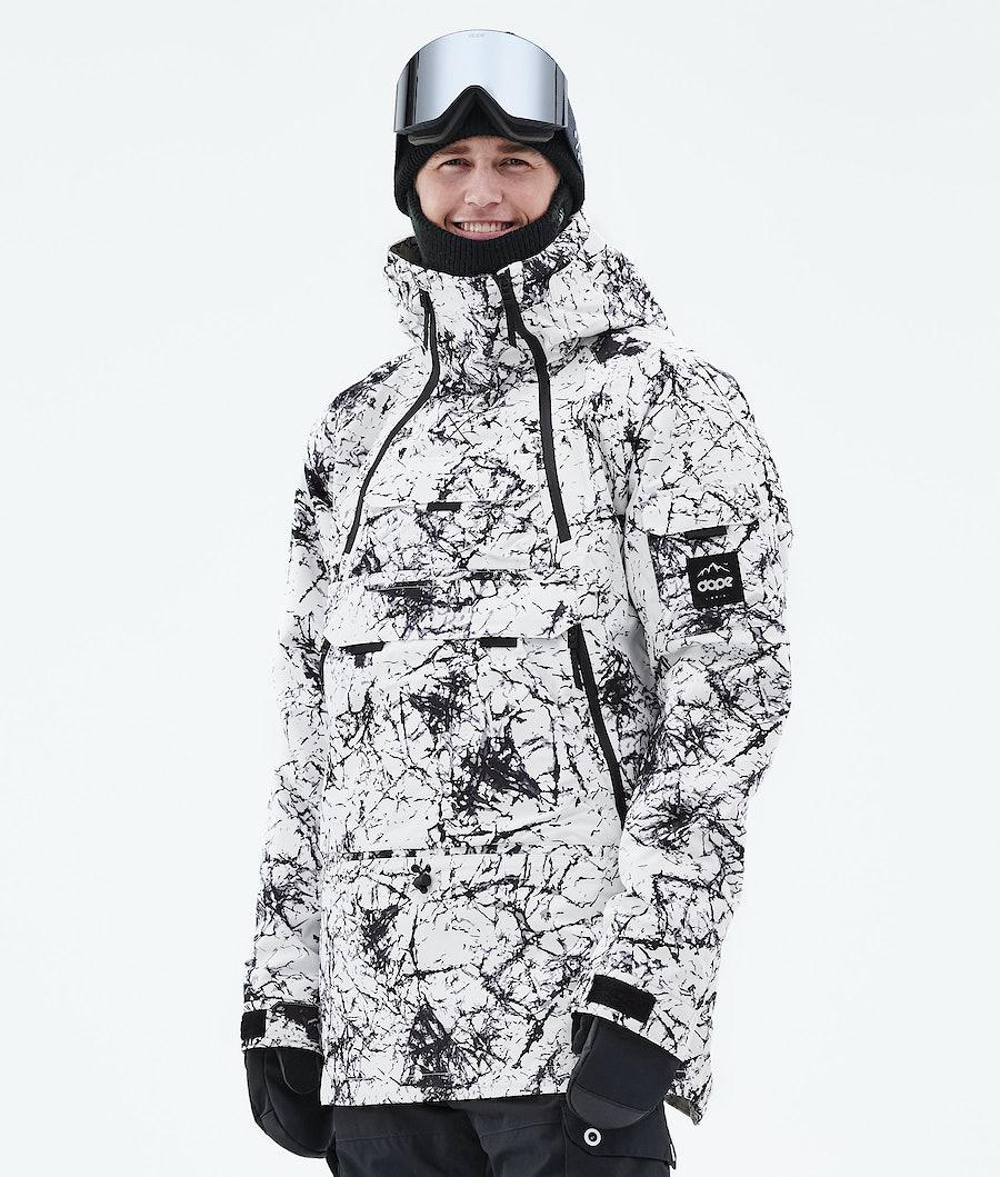 Men's Dope Akin 2021 Snowboard Jacket Rock White/Black USA | FHYLB-8175