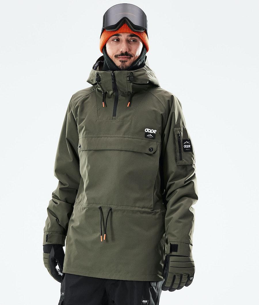 Men's Dope Annok 2021 Ski Jacket Olive Green/Black USA | KEVZC-1260