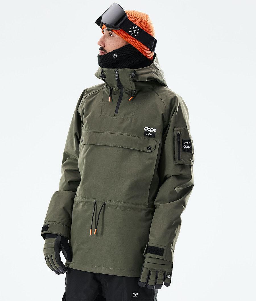 Men's Dope Annok 2021 Snowboard Jacket Olive Green/Black USA | JEYTU-8527