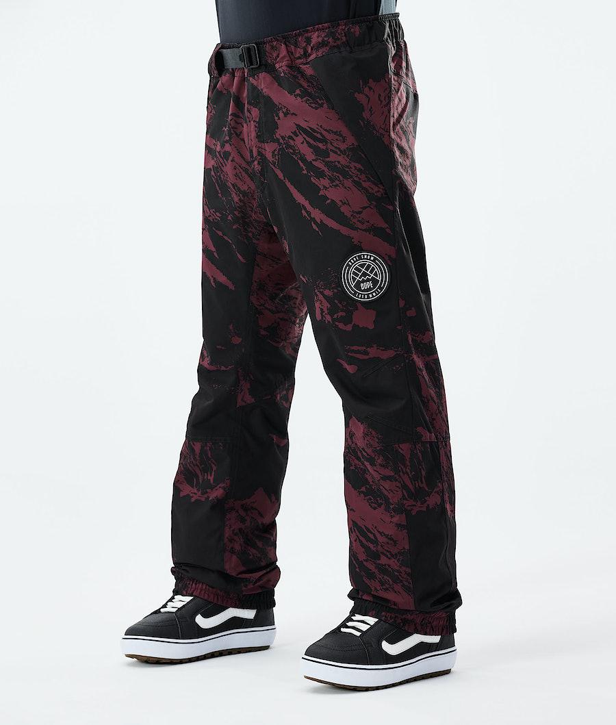 Men's Dope Blizzard 2021 Snowboard Pants Paint Burgundy USA | IWYSG-0621