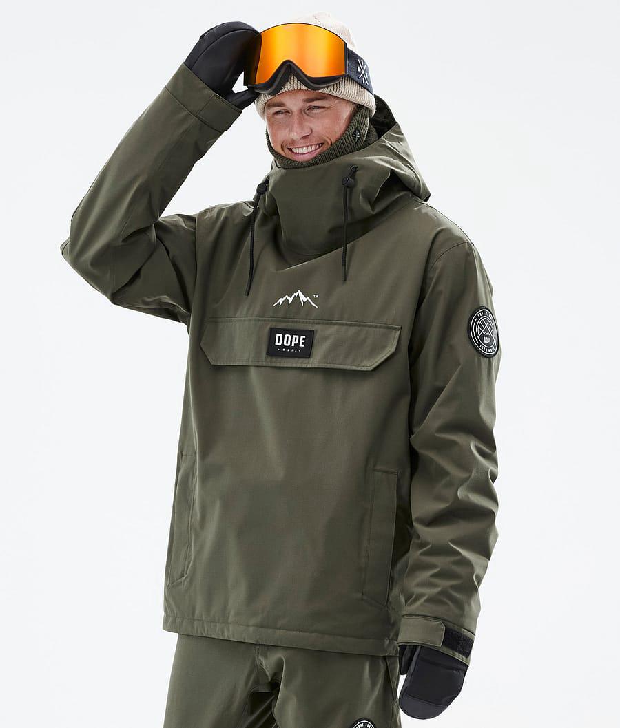 Men's Dope Blizzard Ski Jacket Olive Green USA | UPYFQ-2963