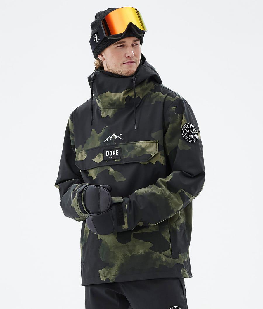 Men's Dope Blizzard Snowboard Jacket Green Camo USA | PJUHD-8493