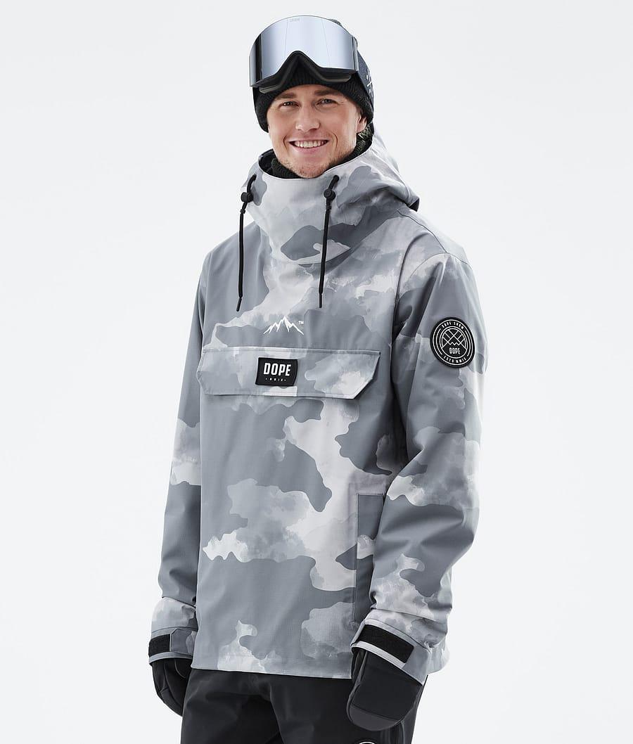 Men's Dope Blizzard Snowboard Jacket Stone Camo Grey USA | HWIAD-1768