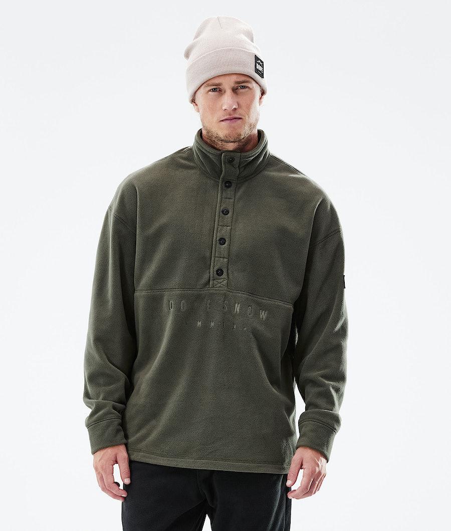 Men's Dope Comfy 2021 Fleece Sweater Olive Green USA | IYCAG-1236