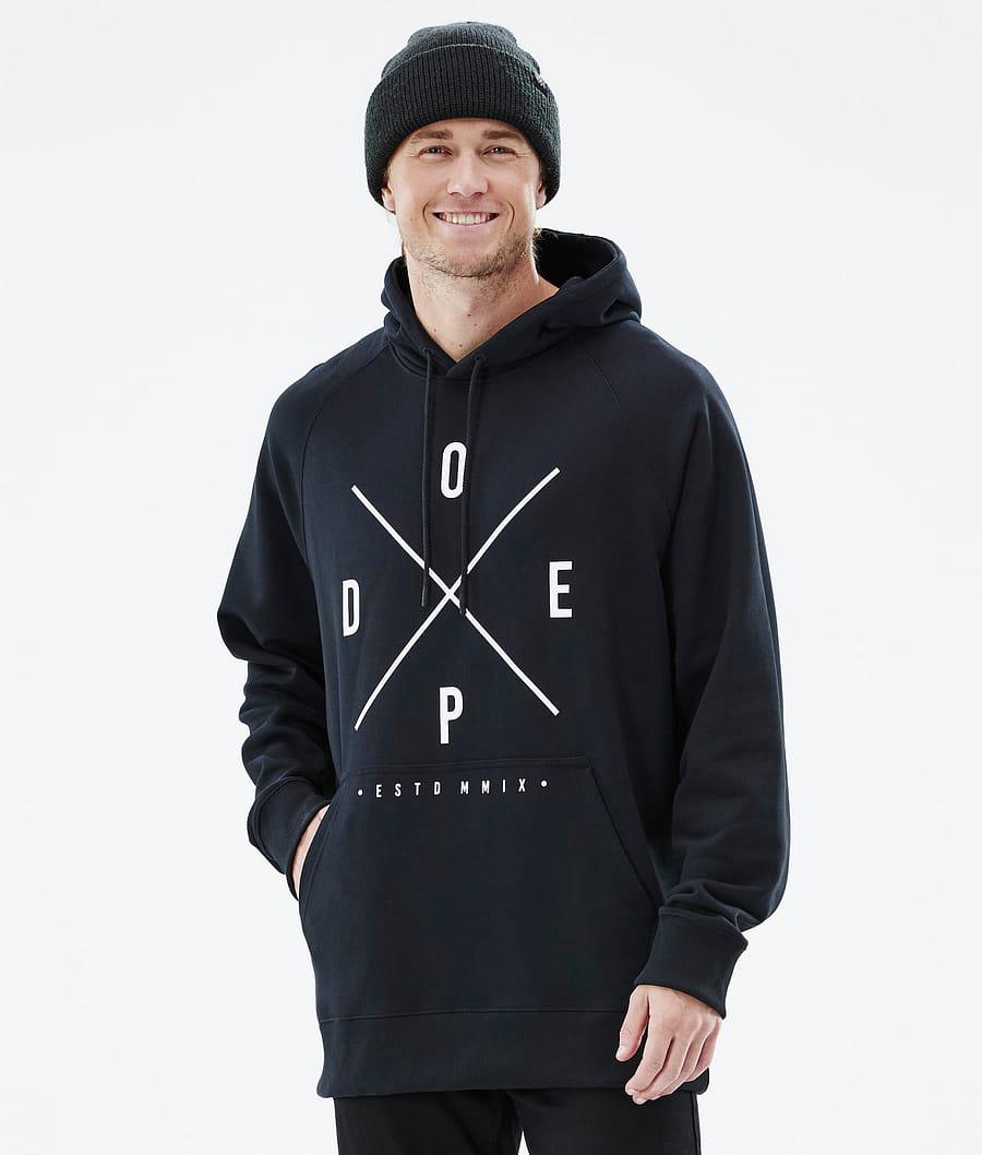 Men's Dope Common 2X-Up Hoodie Black USA | HNPLA-4961