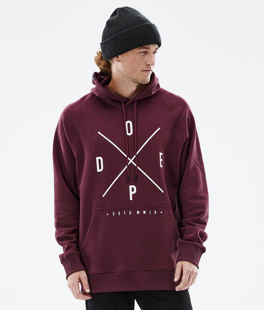 Men's Dope Common 2X-Up Hoodie Burgundy USA | XNABF-1729