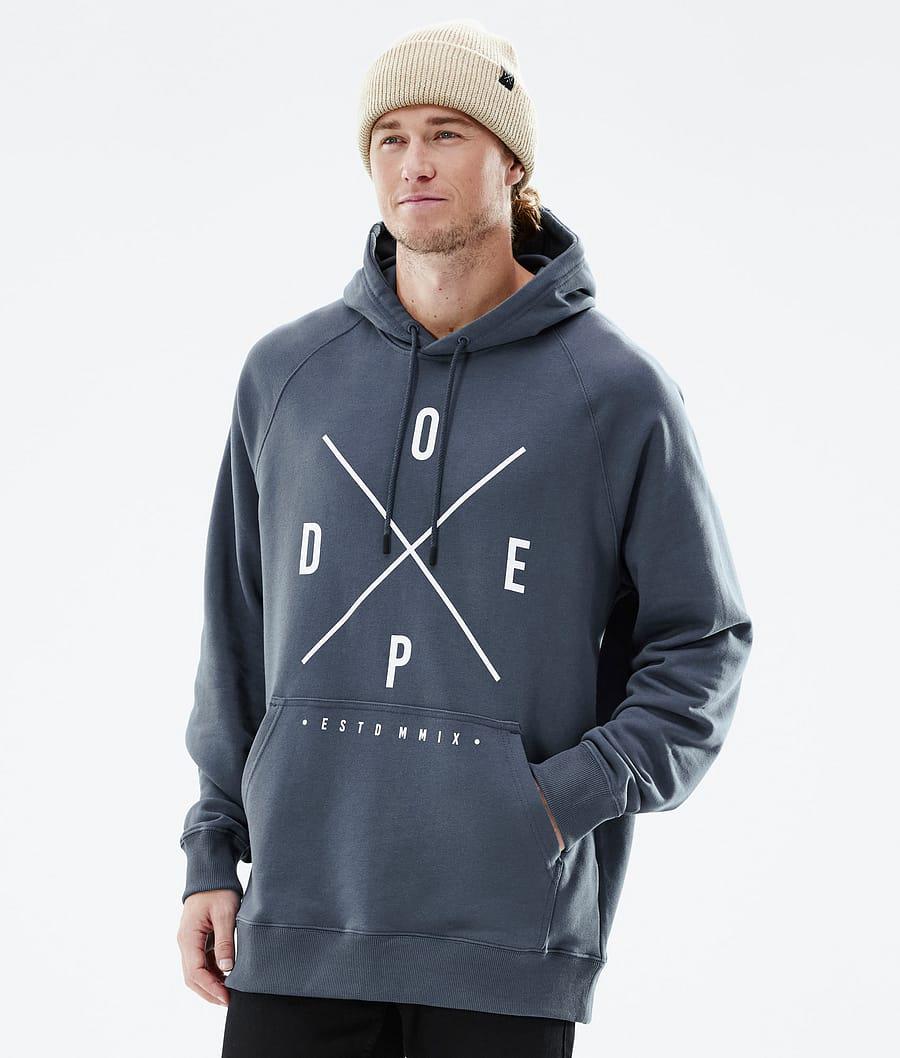 Men's Dope Common 2X-Up Hoodie Metal Blue USA | TASNE-9510