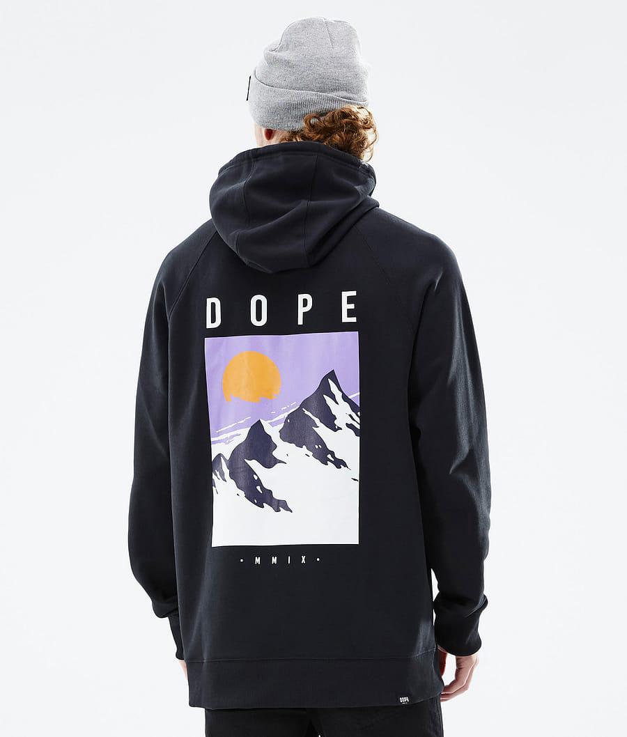 Men's Dope Common Hoodie Peak Black USA | ECUTK-6349