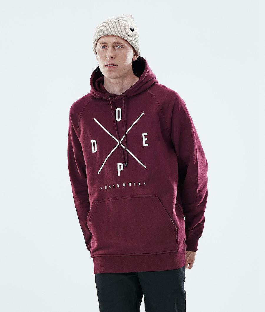 Men's Dope Daily 2X-Up Hoodie Burgundy USA | AJDUF-9173