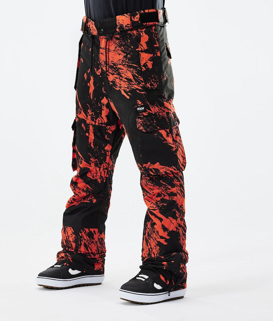 Men's Dope Iconic 2021 Snowboard Pants Paint Orange USA | PTWED-1290