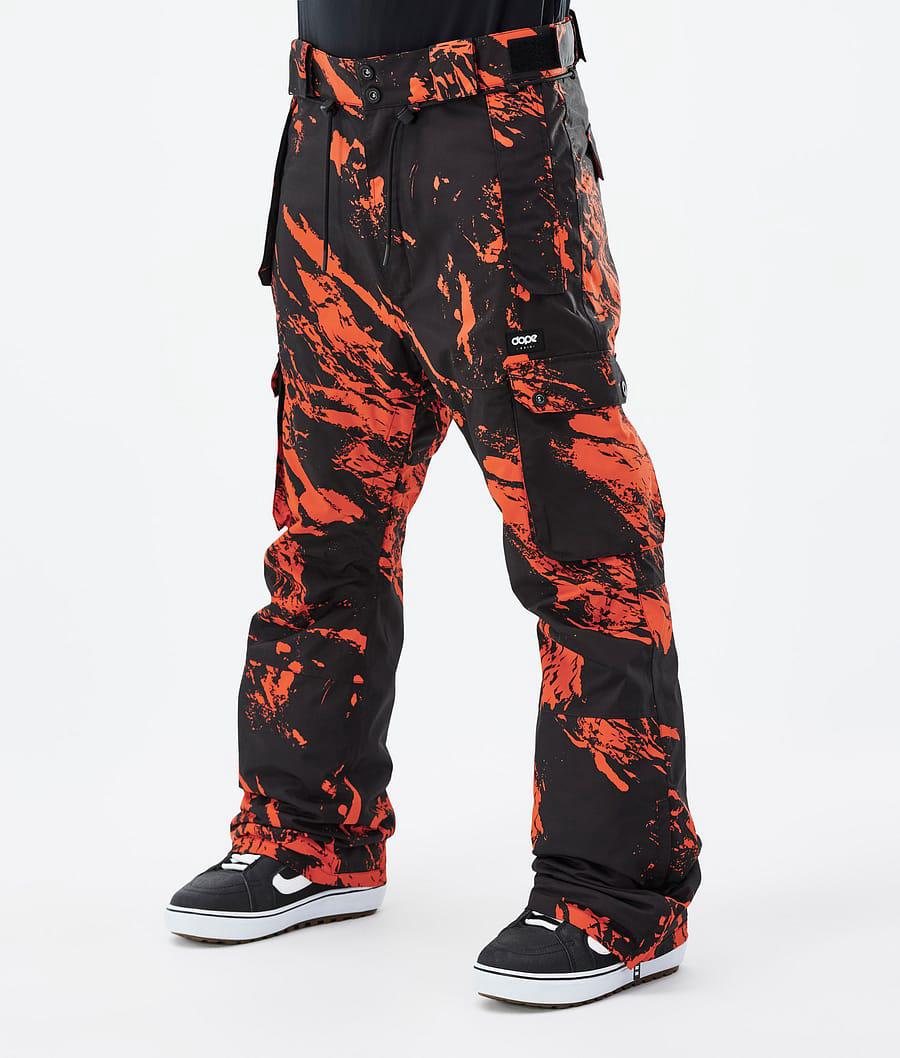 Men's Dope Iconic Snowboard Pants Paint Orange USA | PXOSH-5029