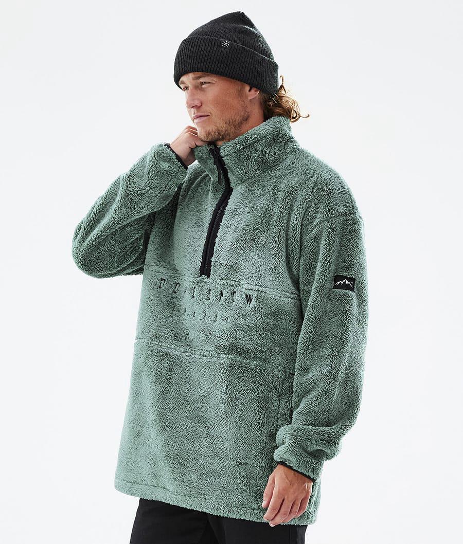 Men's Dope Pile Fleece Sweater Faded Green USA | XOZCW-5984