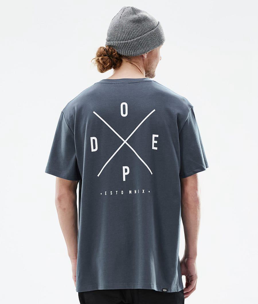 Men's Dope Standard 2X-Up T-shirt Metal Blue USA | OZNDR-9284