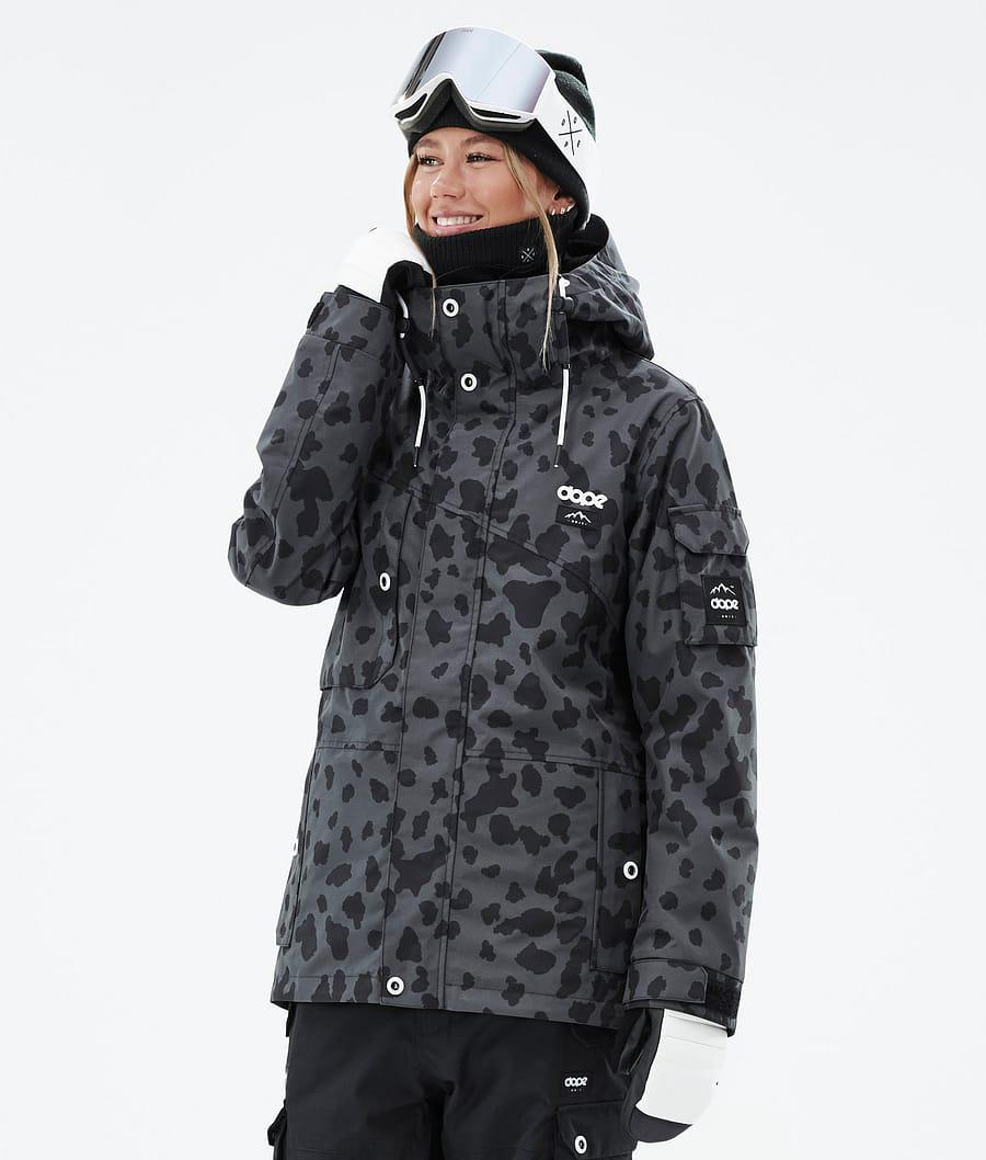 Women's Dope Adept W Ski Jacket Dots Phantom Grey USA | SNLAT-5083