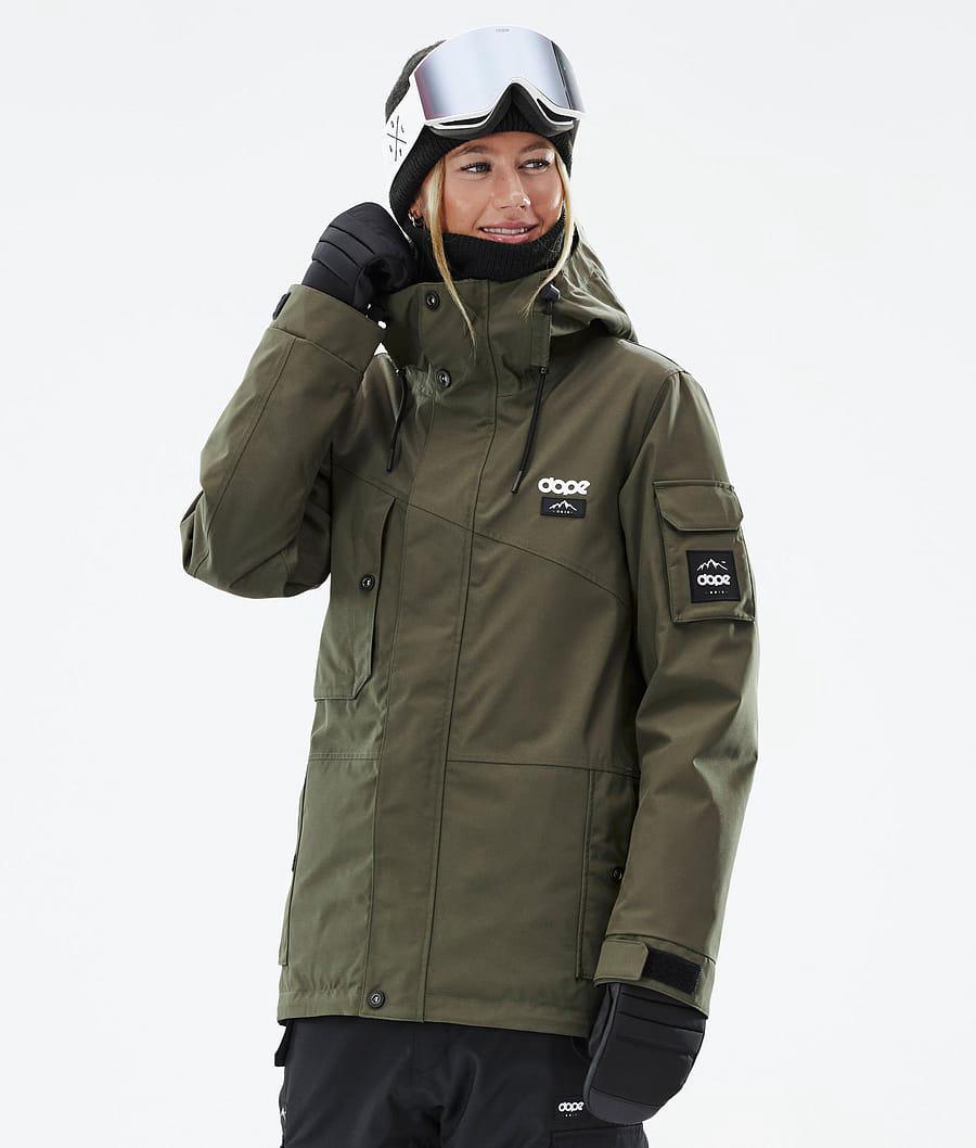 Women's Dope Adept W Ski Jacket Olive Green/Black USA | HMYDT-8431