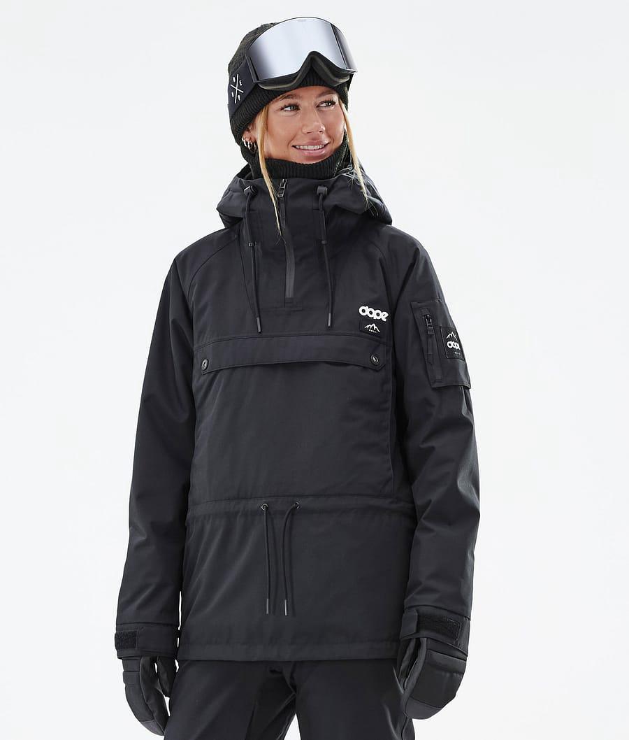 Women's Dope Annok W Snowboard Jacket Black USA | IXHVR-4971