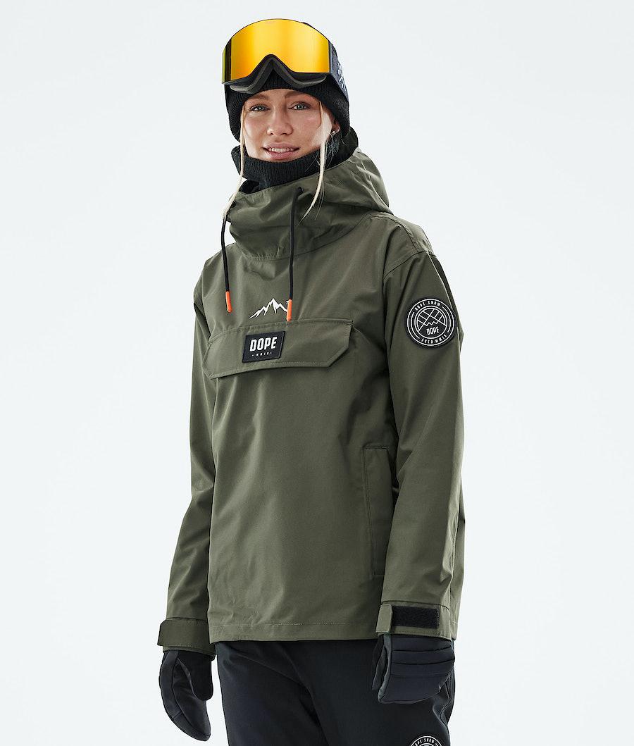 Women's Dope Blizzard W 2021 Ski Jacket Olive Green USA | ZSYBI-4376