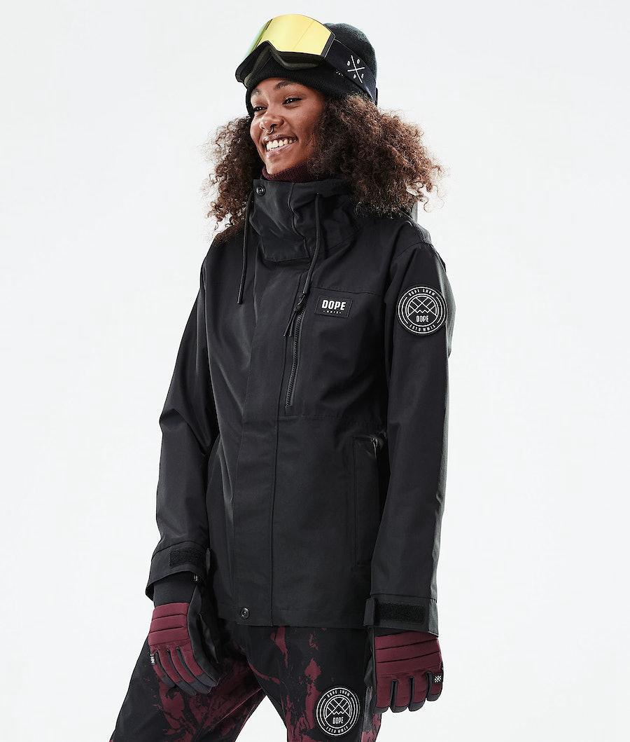 Women's Dope Blizzard W Full Zip 2021 Snowboard Jacket Black USA | BJVYF-8250