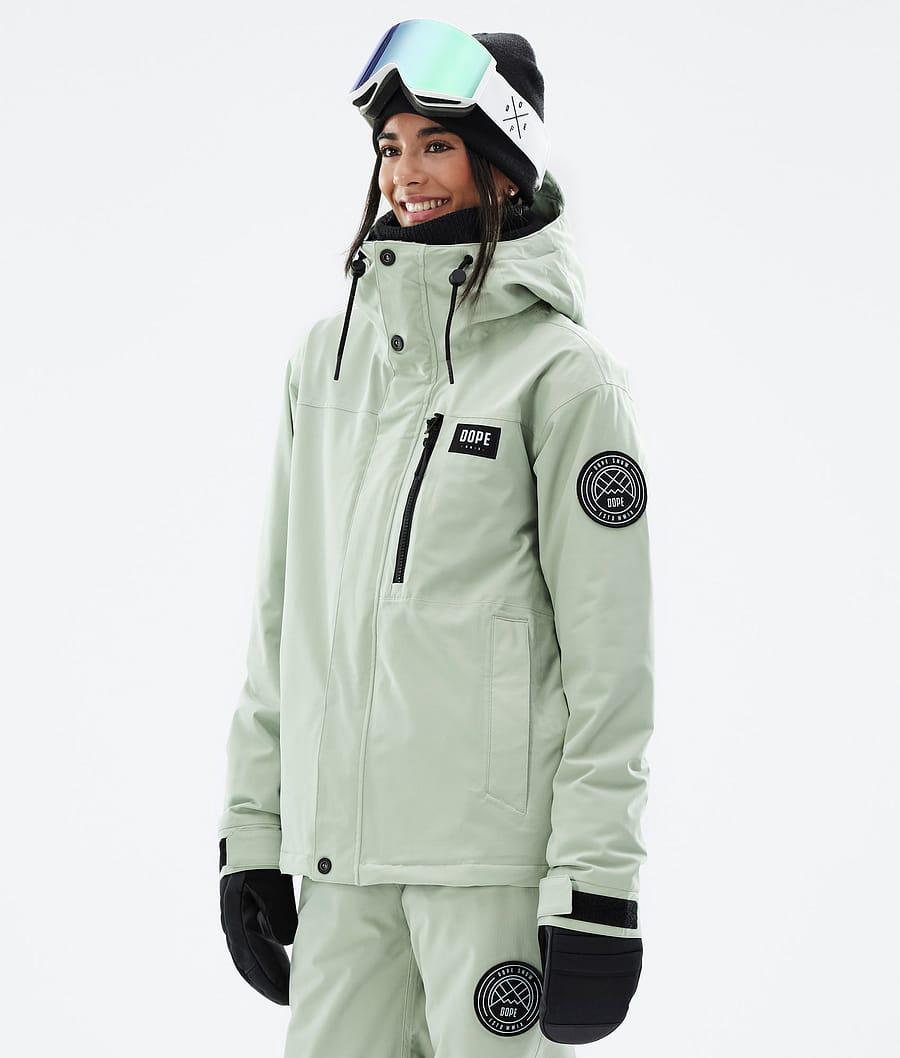 Women's Dope Blizzard W Full Zip Ski Jacket Soft Green USA | PQTMR-3750