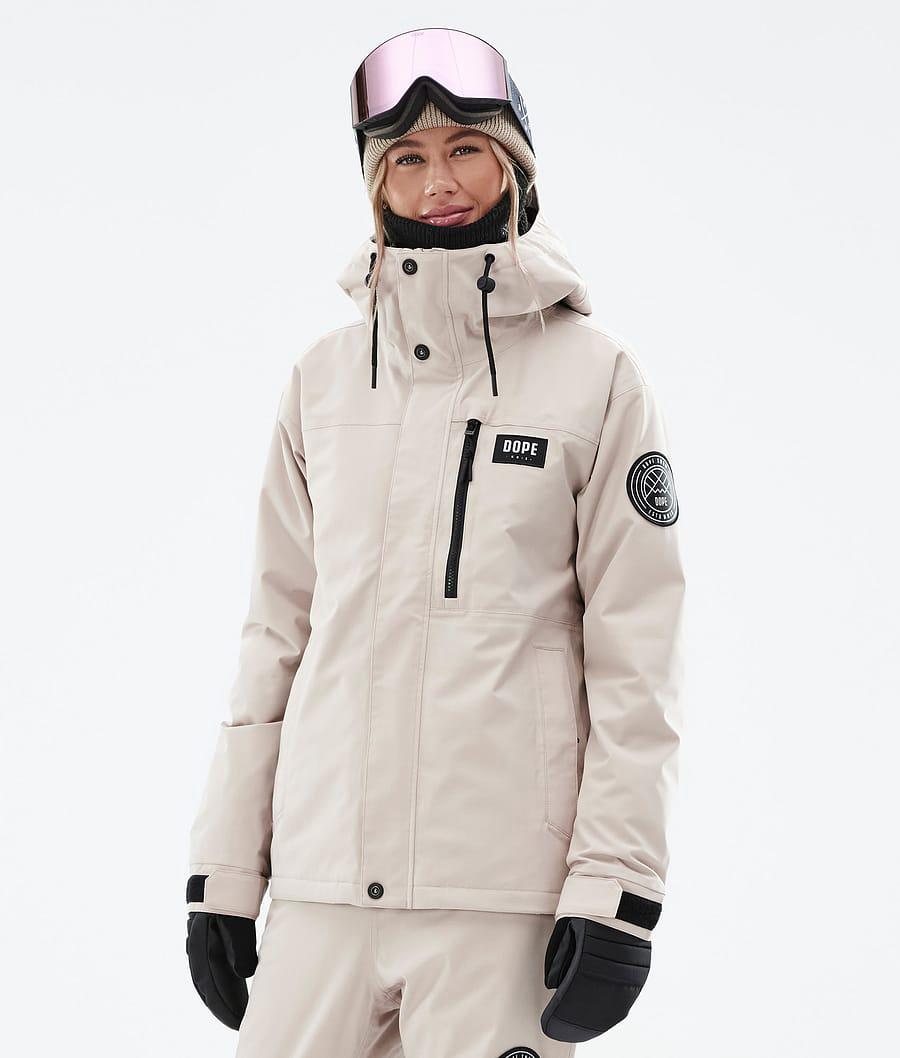 Women's Dope Blizzard W Full Zip Snowboard Jacket Sand Beige USA | IMKVX-9062