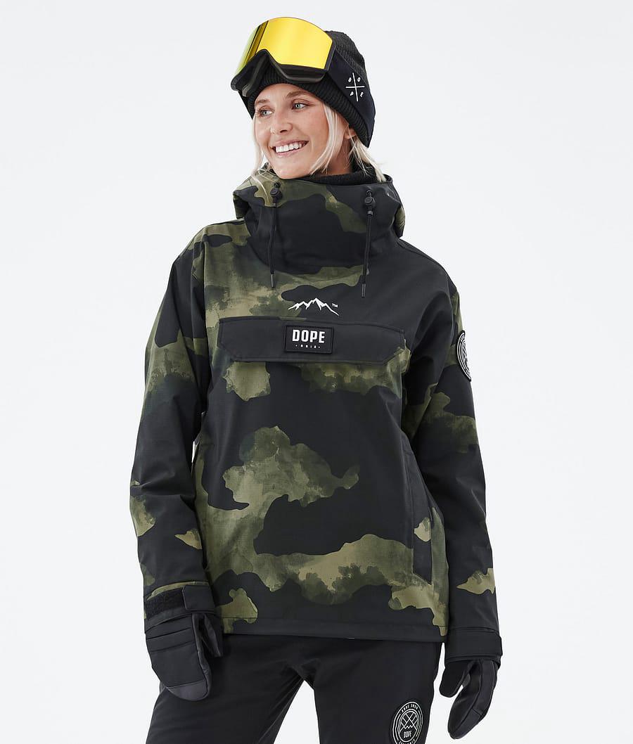 Women's Dope Blizzard W Ski Jacket Green Camo USA | UAGPK-3891