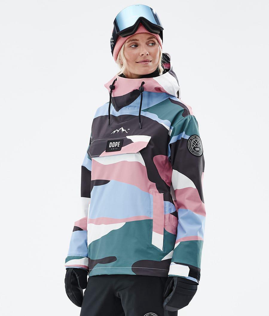 Women's Dope Blizzard W Ski Jacket Shards Light Blue Muted Pink USA | AMYSV-2380