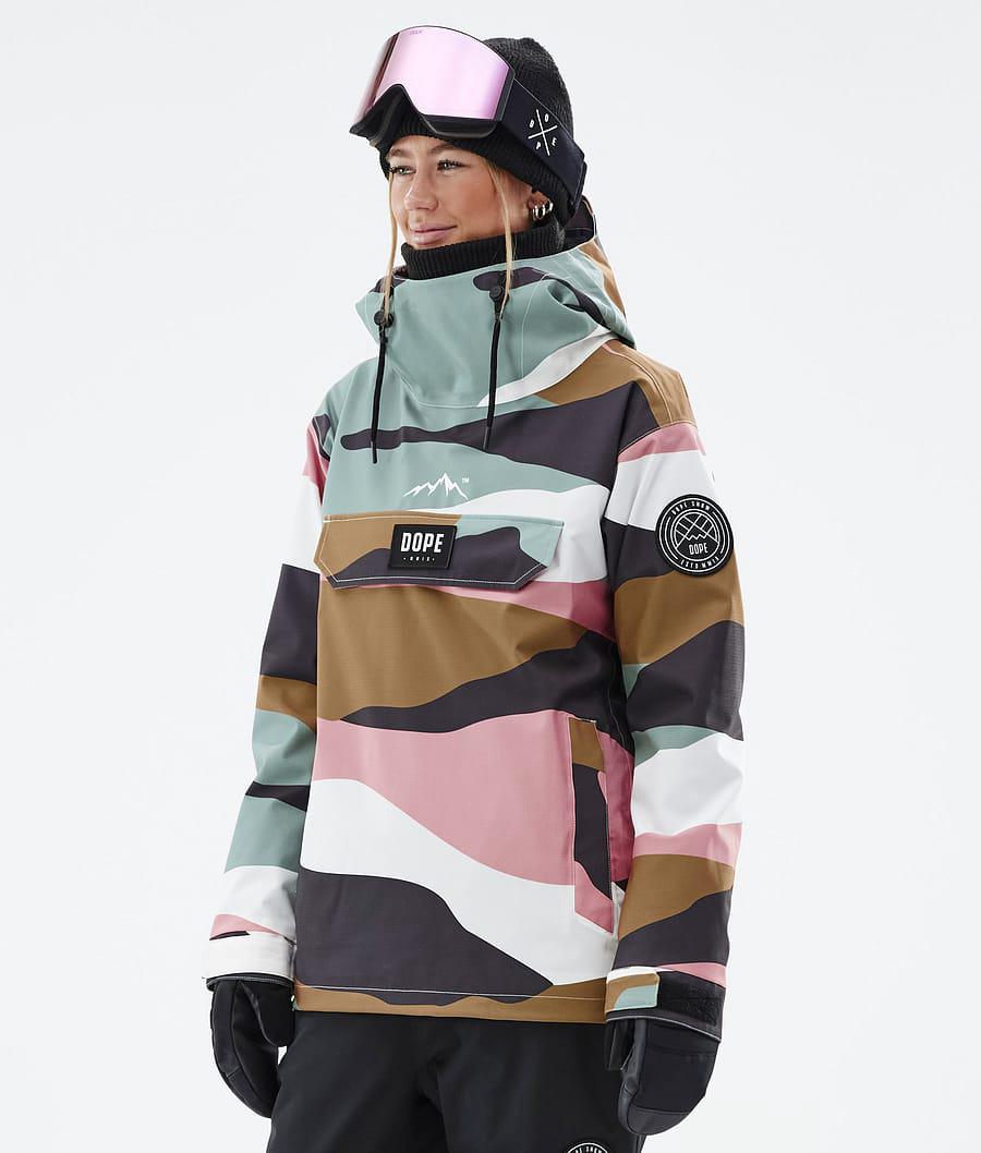 Women's Dope Blizzard W Ski Jacket Shards Gold Muted Pink USA | YGWOL-4238