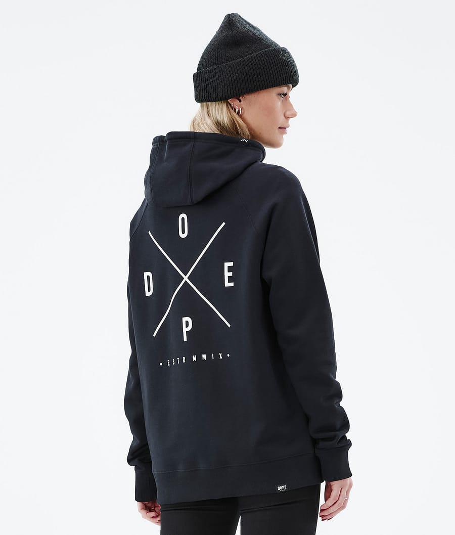 Women's Dope Common W 2X-Up Hoodie Black USA | KPRUJ-5473