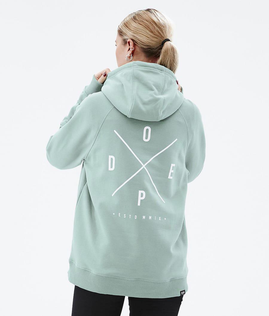 Women's Dope Common W 2X-Up Hoodie Faded Green USA | ODTIX-0492