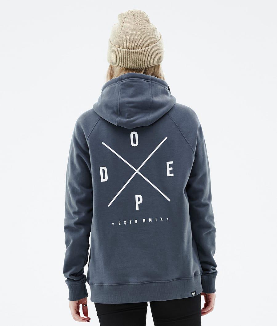 Women's Dope Common W 2X-Up Hoodie Metal Blue USA | SCHIY-6047