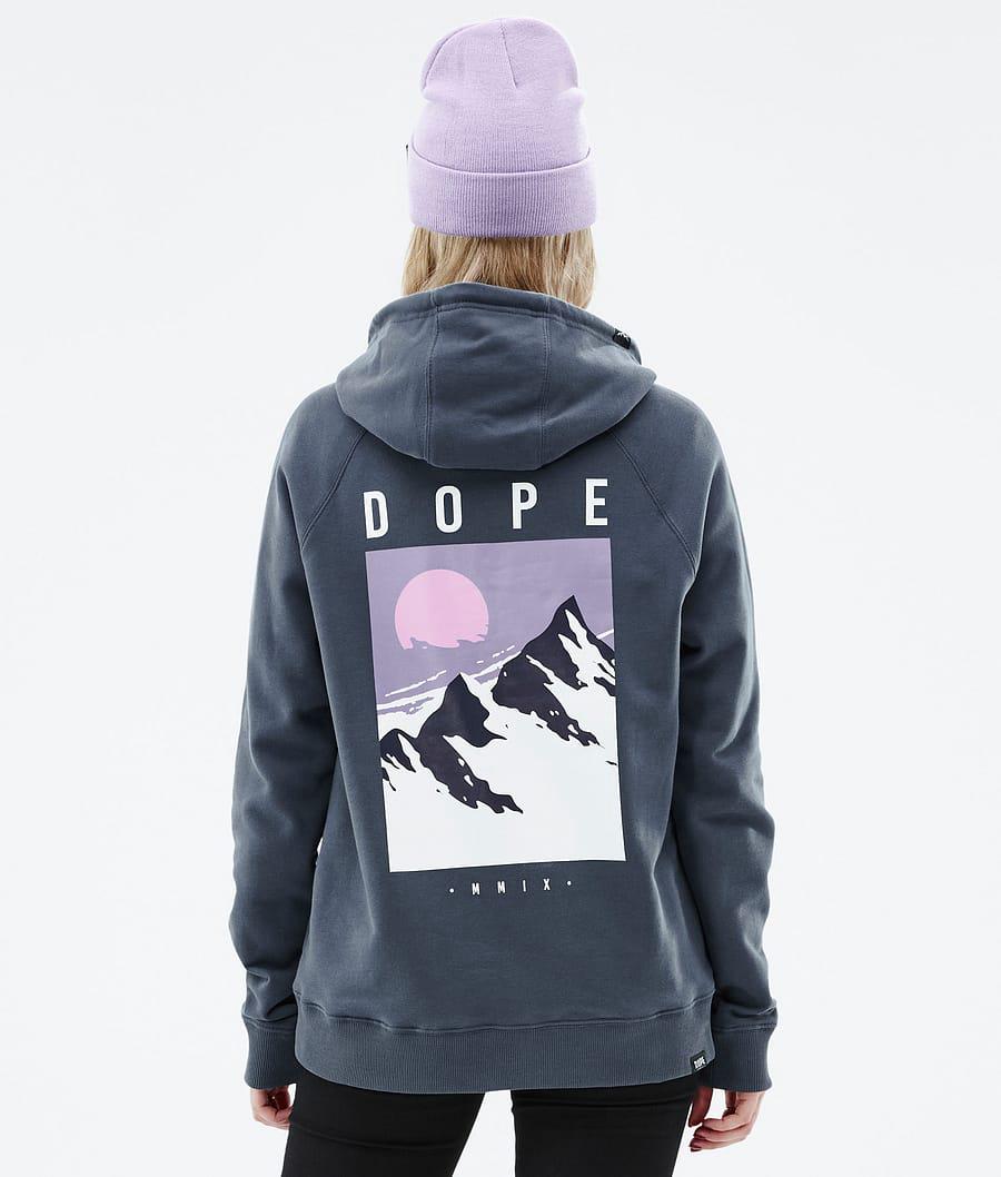 Women's Dope Common W Peak Hoodie Metal Blue USA | DYXNU-9418