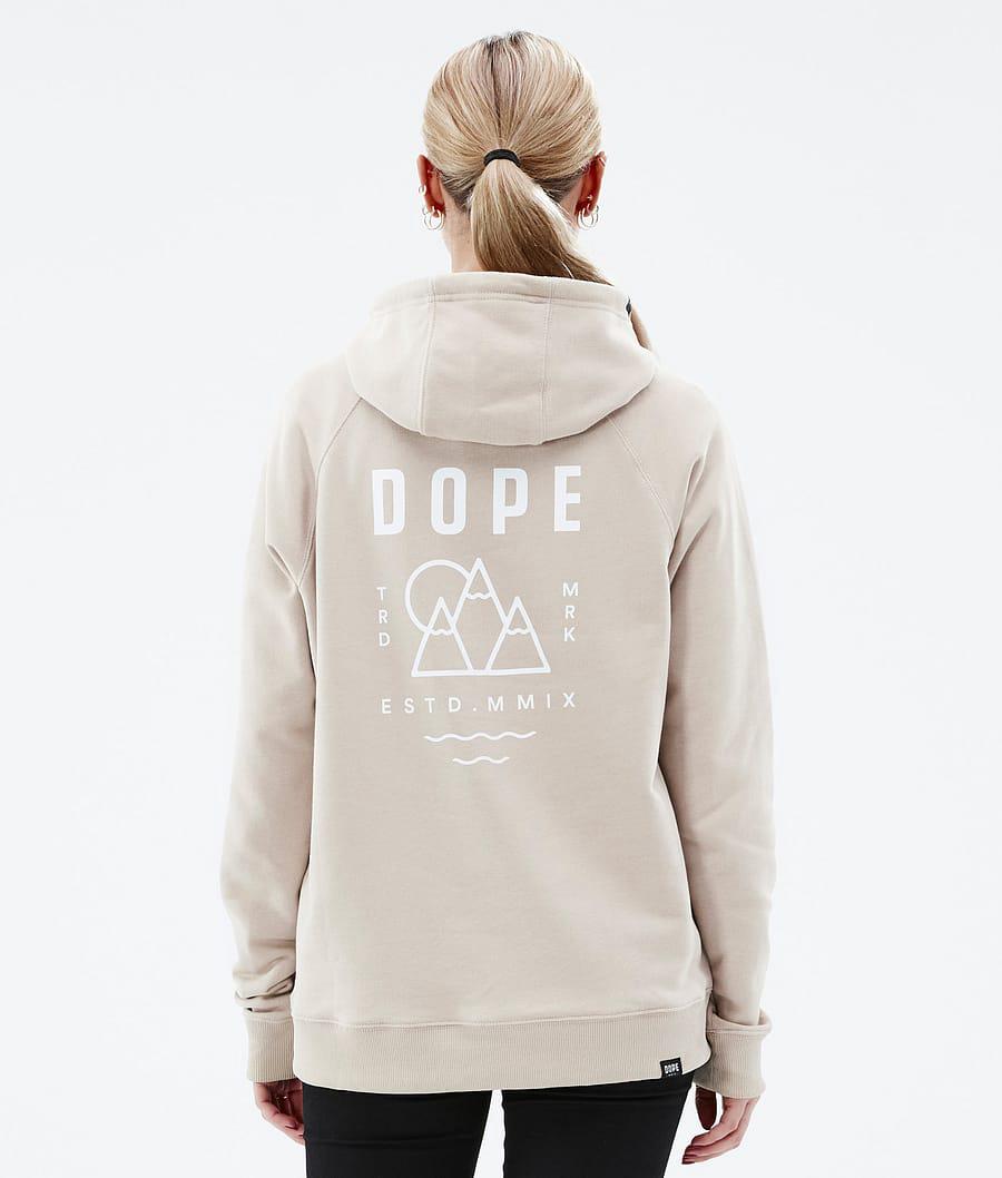 Women's Dope Common W Summit Hoodie Sand Grey USA | CMUTH-2176