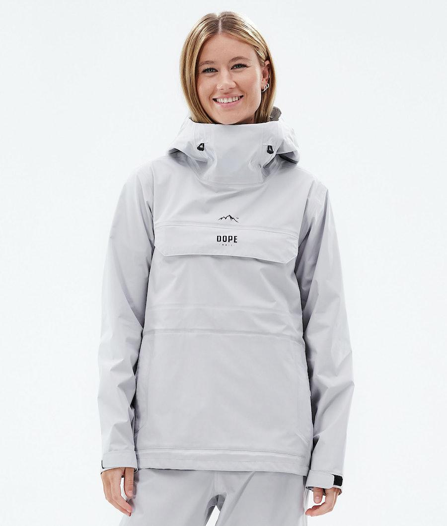 Women's Dope Downpour W Rain Jacket Light Grey USA | HSXGN-2453