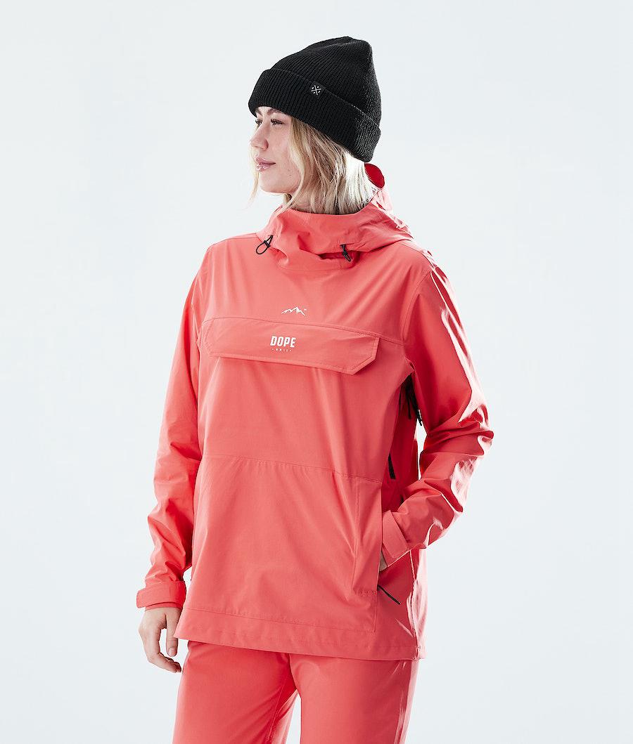 Women's Dope Drizzard W Rain Jacket Coral USA | OBSUZ-5943