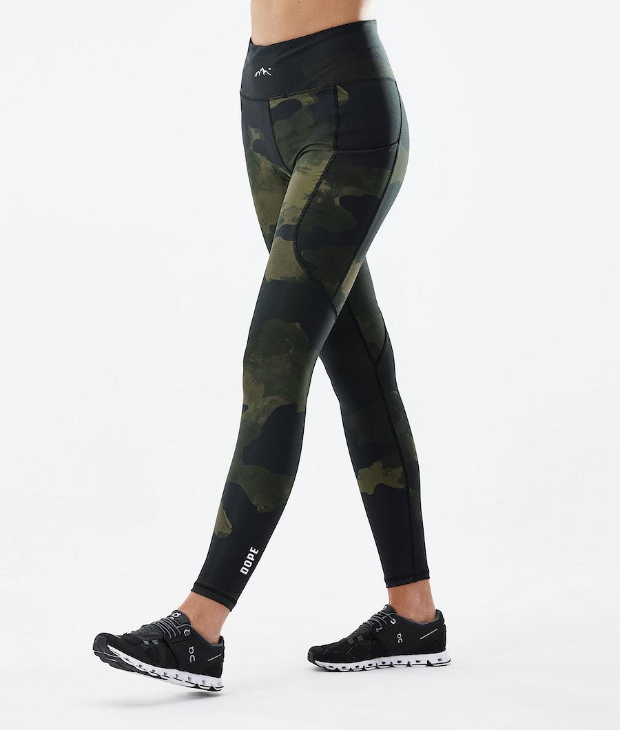 Women's Dope Lofty Tech Leggings Green Camo USA | YZMFE-6450