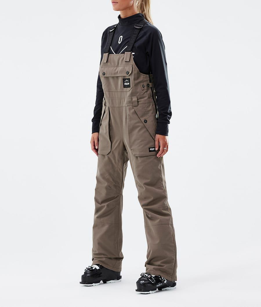 Women's Dope Notorious B.I.B W Ski Pants Walnut Khaki USA | XSUML-6432