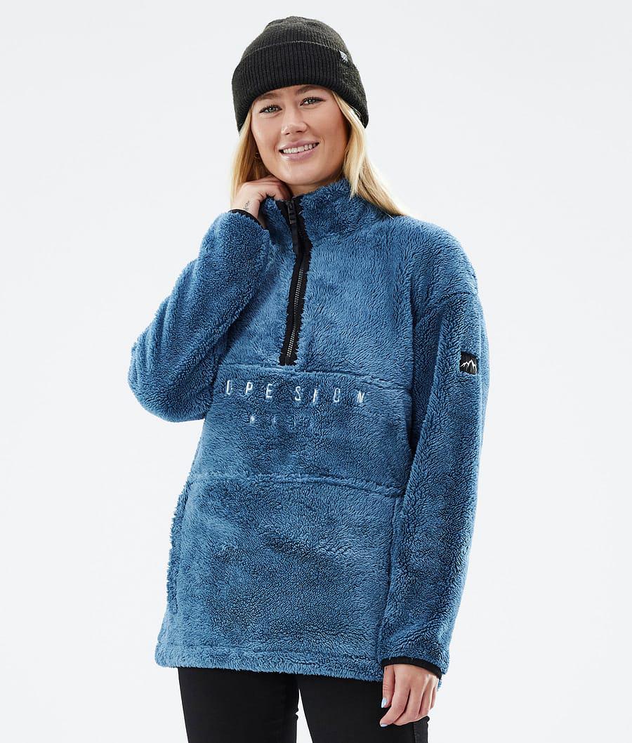 Women's Dope Pile W Fleece Sweater Blue Steel USA | UYJZM-9513