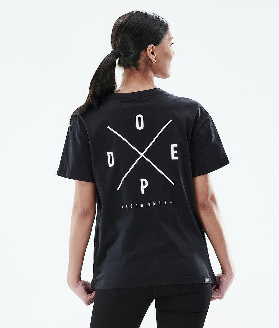 Women's Dope Regular 2X-Up T-shirt Black USA | PKLNF-4218