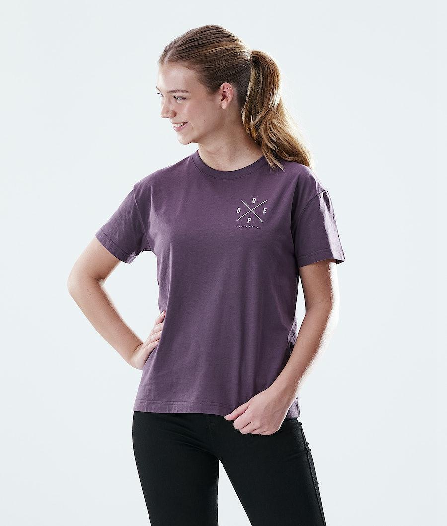 Women's Dope Regular 2X-Up T-shirt Faded Grape Purple USA | RQAEP-8624