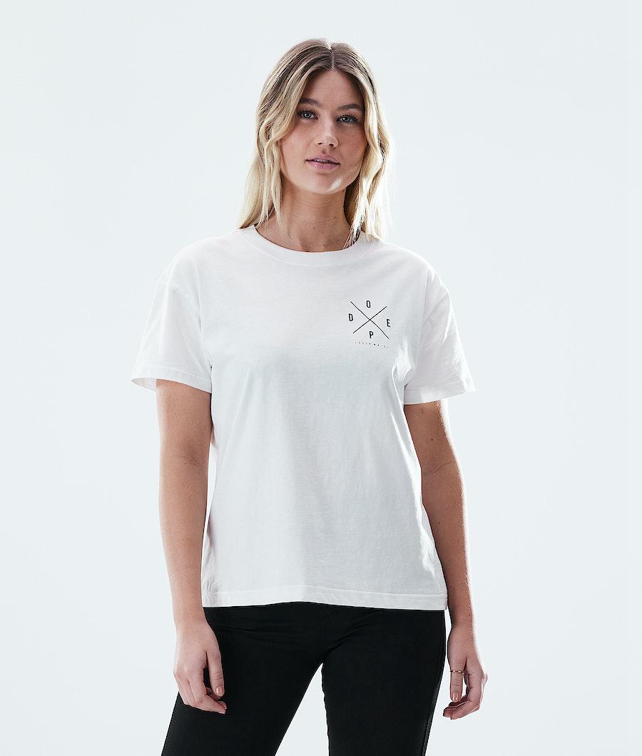 Women's Dope Regular 2X-Up T-shirt White USA | ISLND-0372