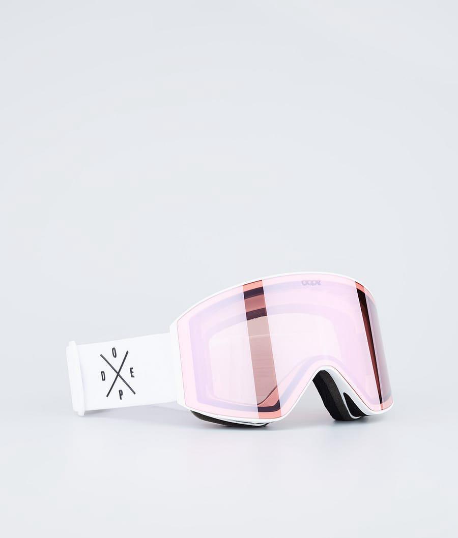 Women's Dope Sight Ski Goggles White W/White Pink Mirror USA | CMZJF-4370