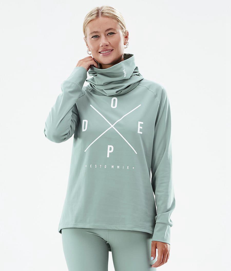 Women's Dope Snuggle W 2X-Up Base Layer Top Faded Green USA | QCVDY-8346