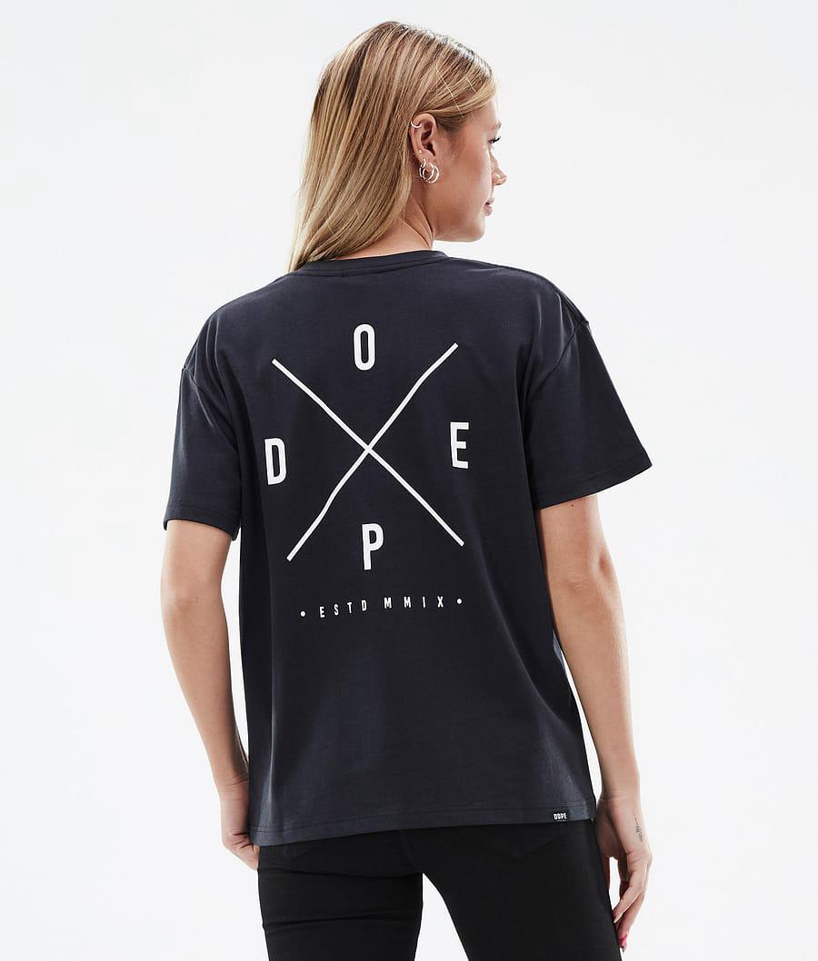 Women's Dope Standard W 2X-Up T-shirt Black USA | SUFXP-1420