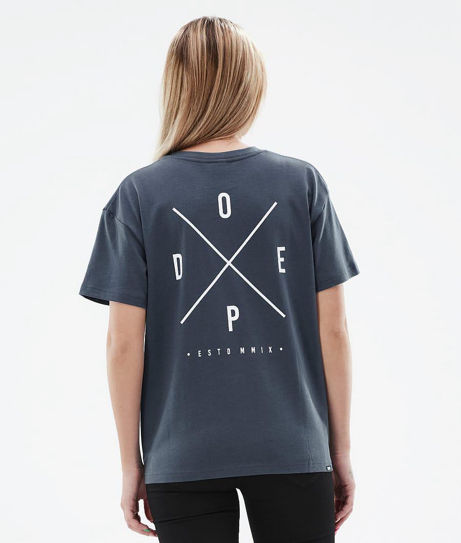 Women's Dope Standard W 2X-Up T-shirt Metal Blue USA | EFMAK-2653