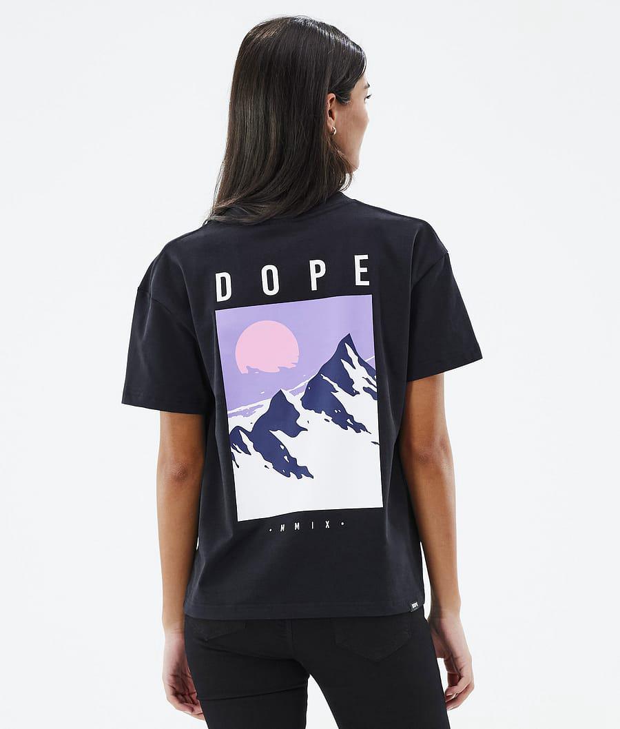 Women's Dope Standard W Peak T-shirt Black USA | JKNVY-7103