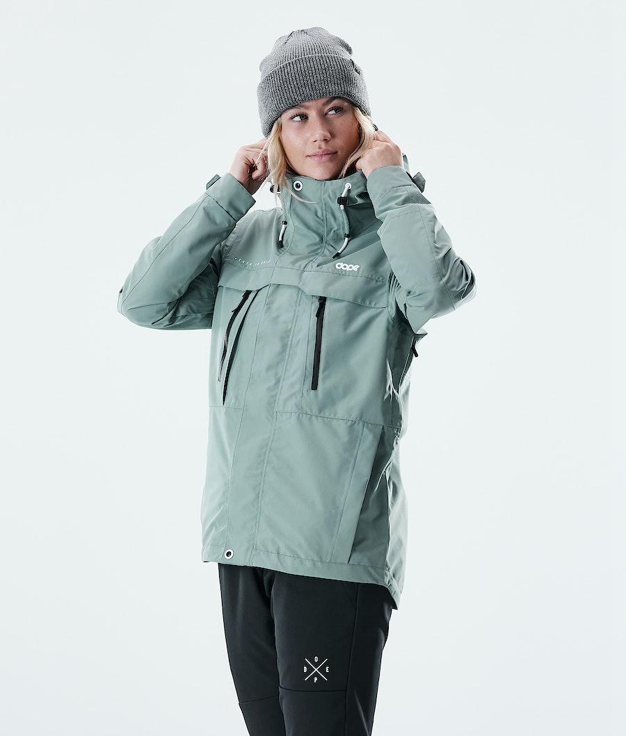 Women's Dope Trekker W Outdoor Jacket Faded Green USA | IQVAK-5842