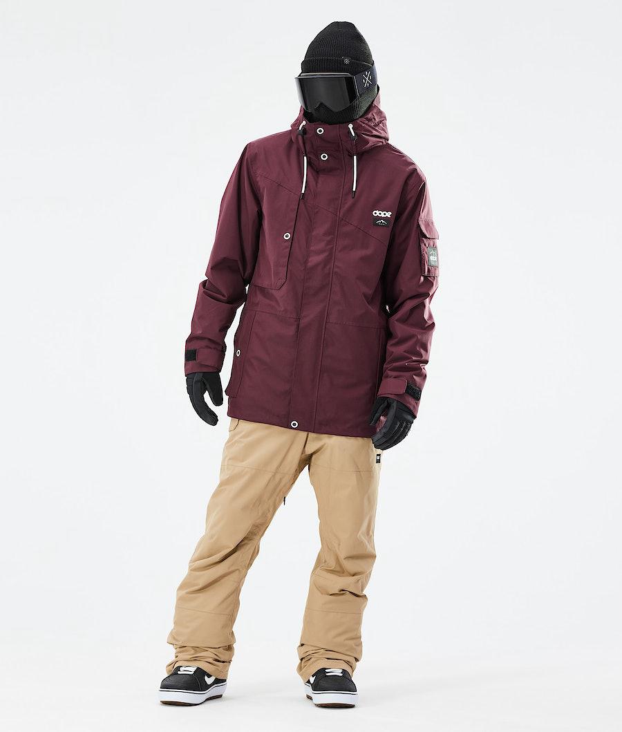 Men's Dope Adept 2021 Snowboard Jacket Burgundy  USA |  XUPNR-2697