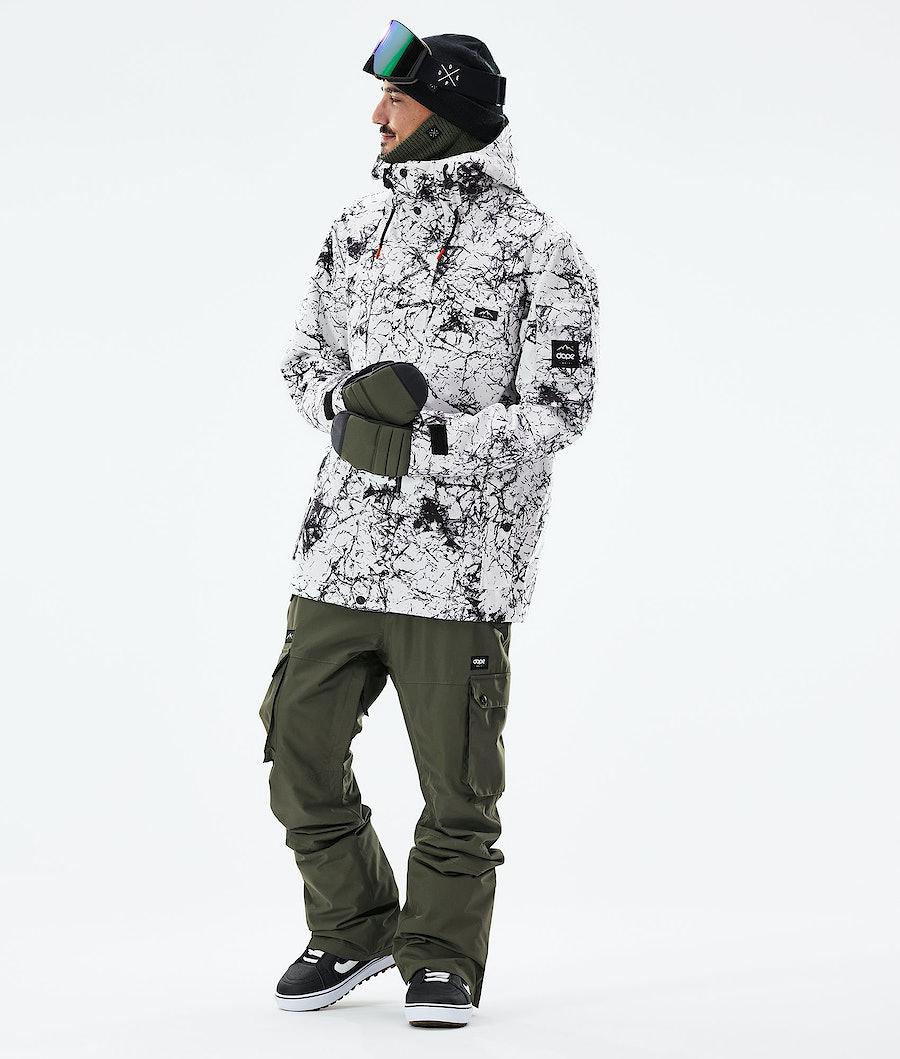 Men's Dope Adept 2021 Snowboard Jacket Rock White/Black  USA |  MLYIU-5769