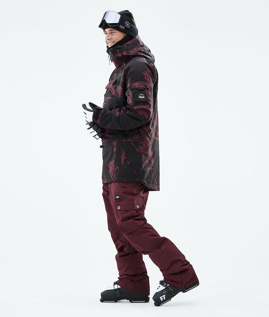 Men's Dope Akin 2021 Ski Jacket Paint Burgundy  USA |  INWHR-2430