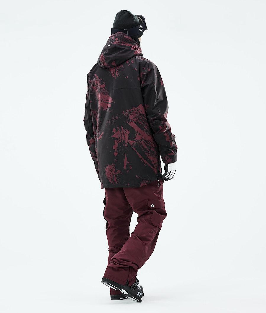 Men's Dope Akin 2021 Ski Jacket Paint Burgundy  USA |  INWHR-2430